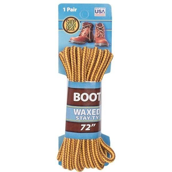 Shoe Gear 375113 72 in. Waxed Boot Laces Brown & Gold, Shoe Gear, Mfr#: 375113